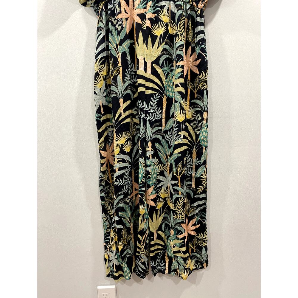 World Market Tropical Romper Jumpsuit w/ bold tropical print & palm leaves S/M - Picture 5 of 8